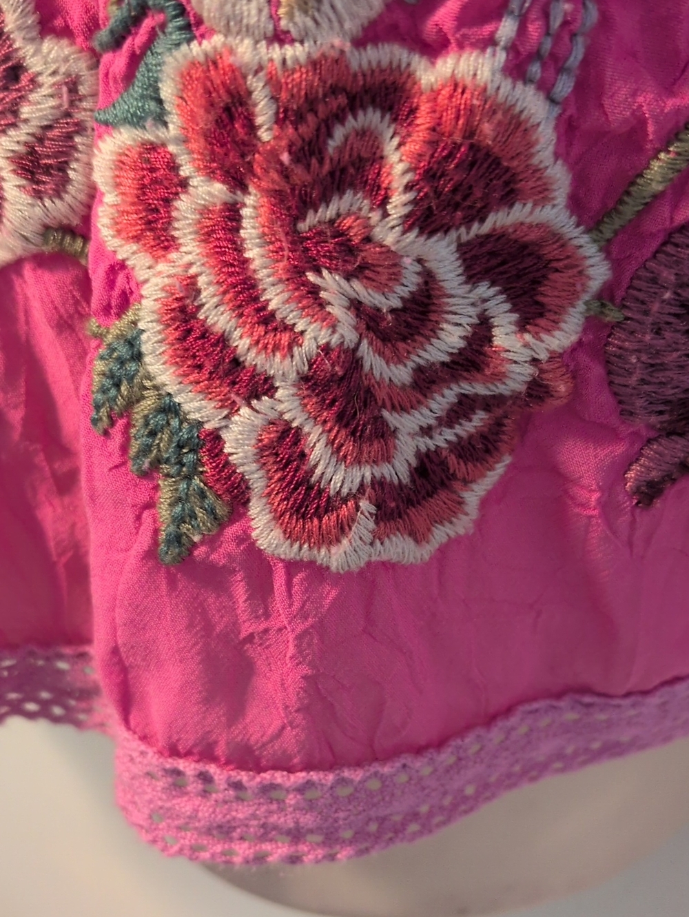 Johnny Was Embroidered Pratt Blouse Fushia M - Picture 14 of 16